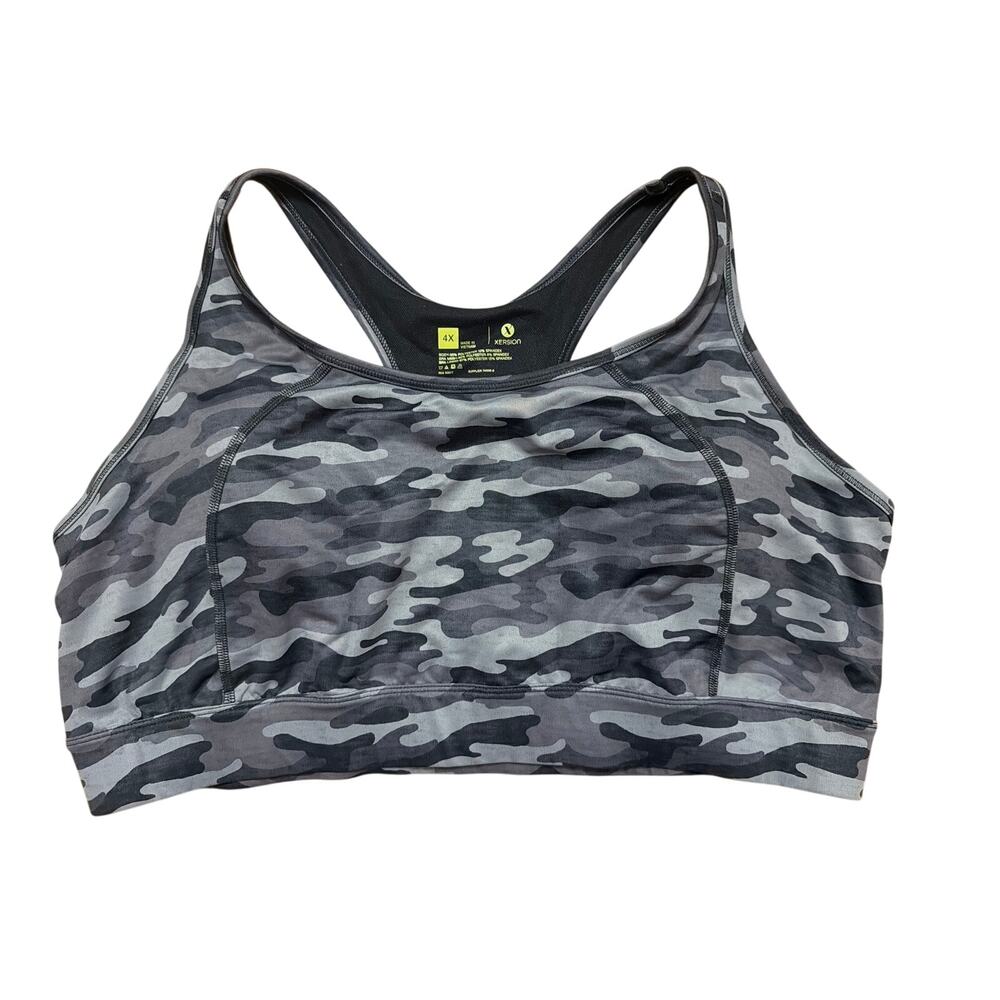Xersion Women's Plus Size Black Camouflage Active Racerback Sports Bra Size 4X